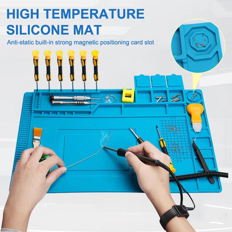 Phone Repair Kit - Antistatische hitzebeständige Silikon-Tischunterlage, magnetische Wärmeisolier-Silikonmatte, Reparatur-Set,