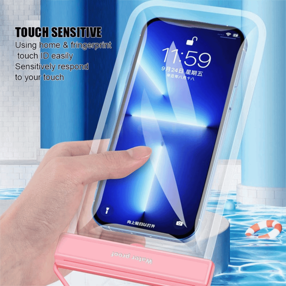 Waterproof Phone Bag - Wasserdichte Handyhülle mit Touchscreen-Funktion, einfarbig, mit