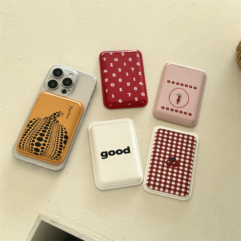 Phone Accessories Cute - Niedliche Cartoon PU-Leder Magnetische Kartenhalter-Handyhülle mit