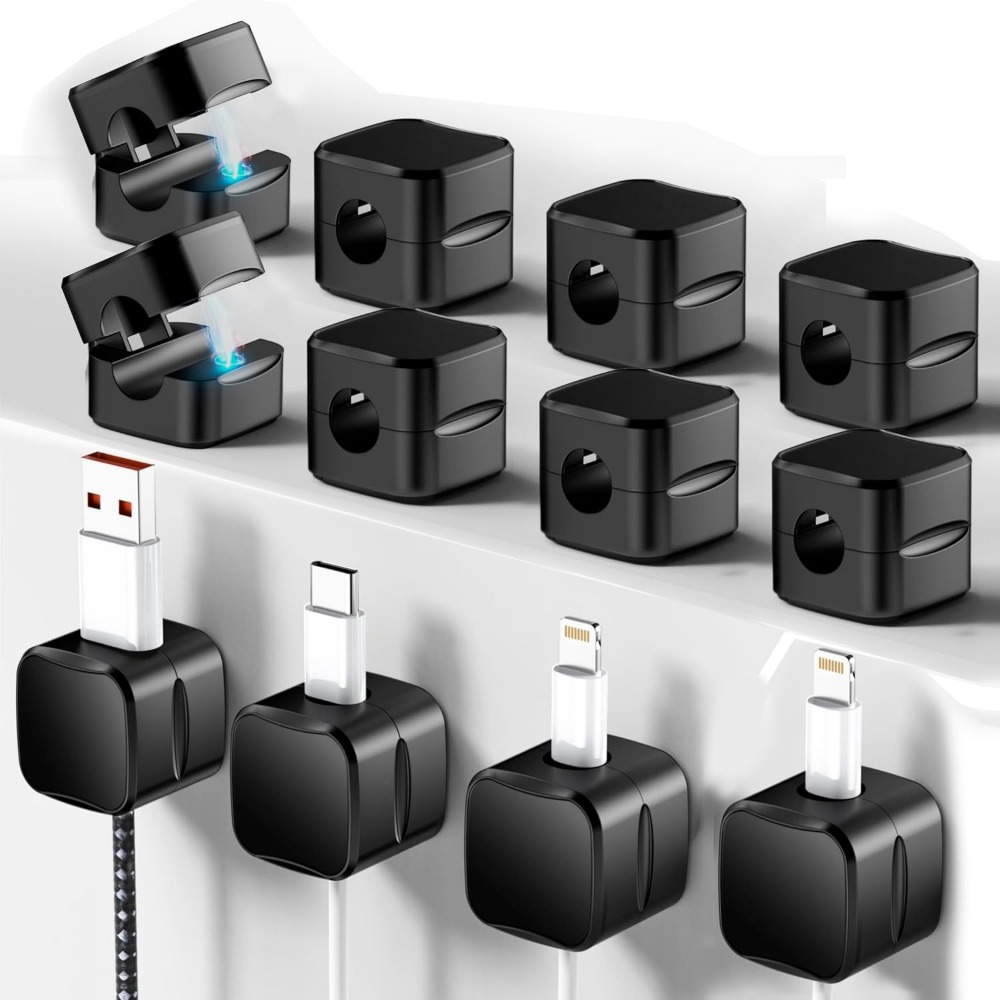 Cable Organizer Magnetic - Magnetische Kabelclips zur Kabelorganisation: 12-teiliger Organizer
