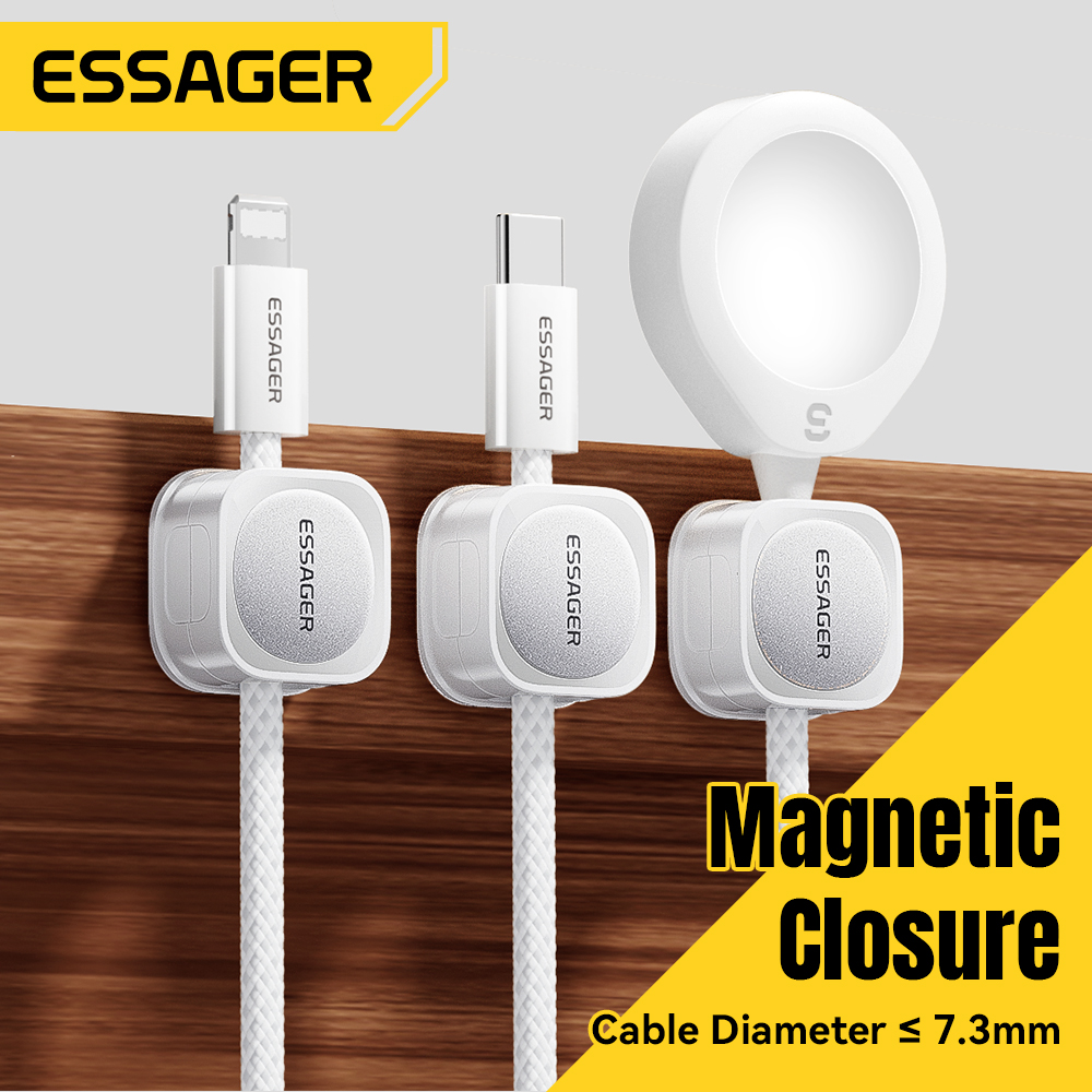 Cable Organizer Magnetic - Essager Kabel-Organizer 3/6 Stück Magnetische Kabelhalter-Clips