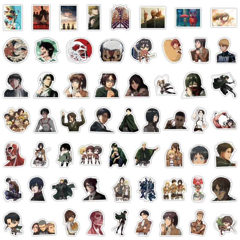 Phone Accessories Cute - 60 Stück Attack on Titan Anime-Aufkleber,