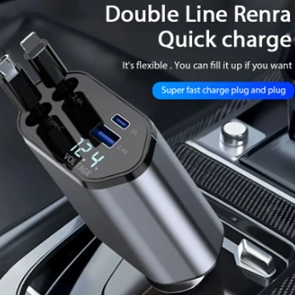 Usb Data Cable - Autoladegerät-Adapter, 120 W, Schnellladung, USB-Typ-C-Schnellladekabel mit