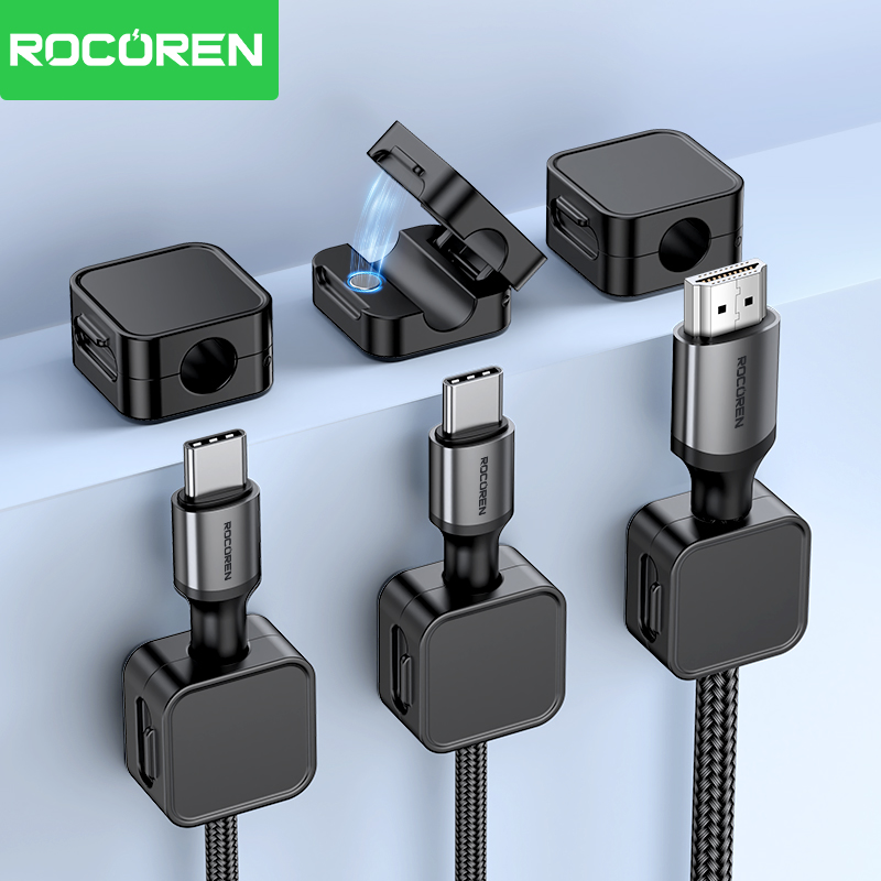 Cable Organizer Magnetic - Rocoren magnetische Kabelklemme, Kabelklemme, glatte und