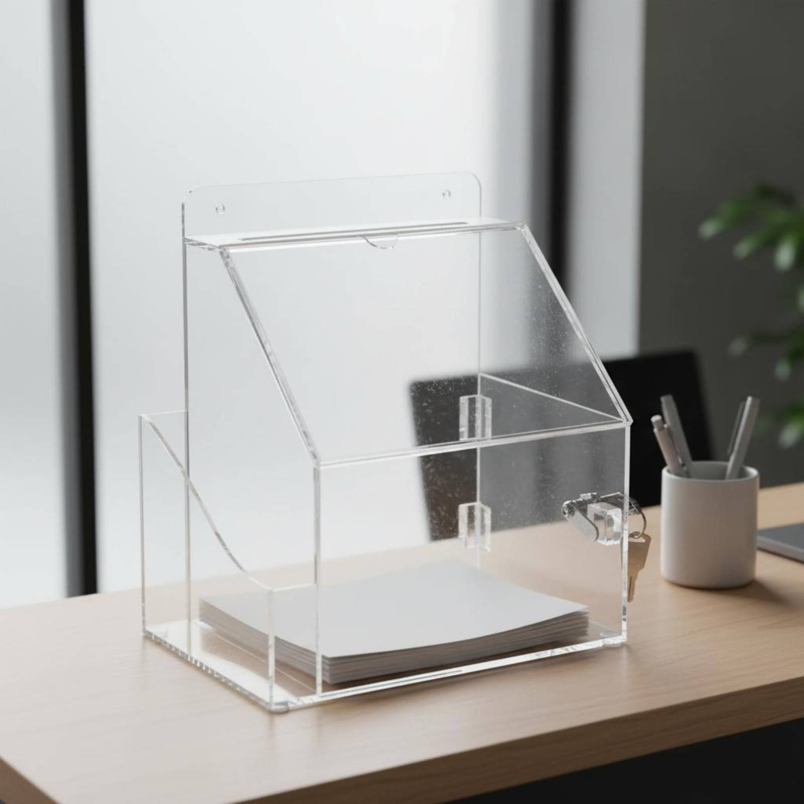 Acryl-Spendenbox mit Schloss,  – Phone Accessories Company Bewertung und Preis